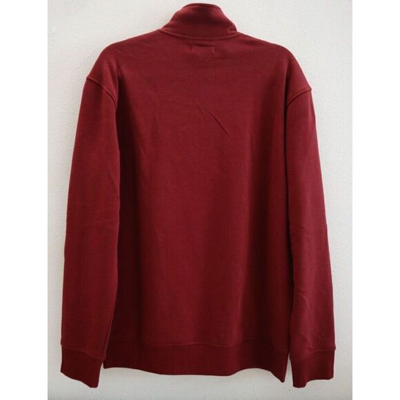 UGG 1116625 Men's Sz L Dark Cherry Red Zeke Quarter-Zip Pullover Sweater - Picture 2 of 8
